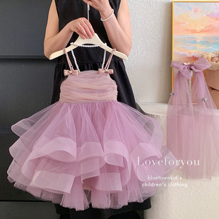 女童连衣裙夏季 女宝宝生日宴公主裙高级感礼服裙小女孩高端蓬蓬裙