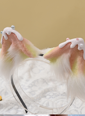 三尾树lolita原创兽耳手作配饰头饰kc猫耳樱花抹茶奶盖可爱耳朵