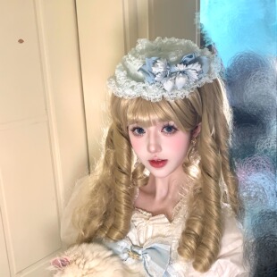 三尾树草莓蝴蝶结小礼帽Lolita配饰可爱蝴蝶结小礼帽原创造花