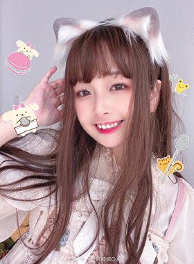 三尾树三色cos猫耳Lolita兽耳kc发夹头箍原创cos耳朵
