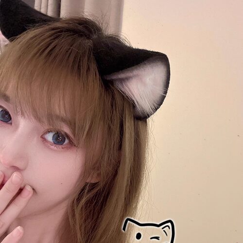 三尾树原创心心软小猫耳兽耳耳朵头箍发夹两用kc发箍头饰cos猫耳