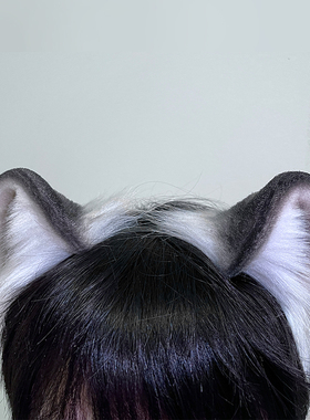 三尾树原创兽耳虎年白虎耳朵cos道具Lolita头饰kc发箍两用