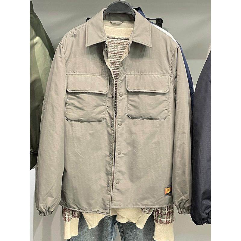 柜499！24秋冬款男装衬衫式轻便棉服夹克男士工装夹棉外套6985460