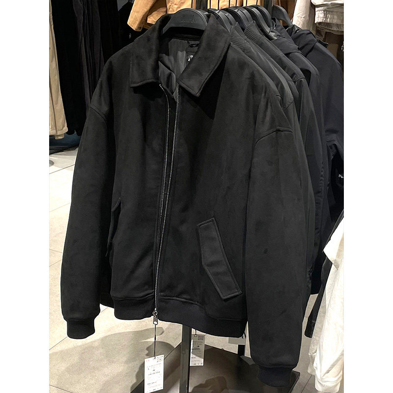 男装冬季加厚麂皮绒棉衣夹克外套