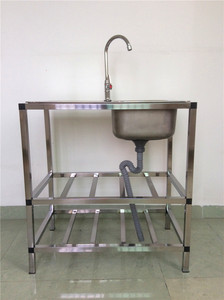促包邮加厚不锈钢拉丝双盆单盆带板带支架洗菜盆洗碗水槽带落地新
