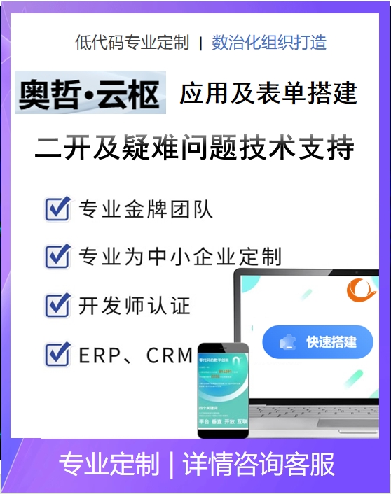 云枢二次开发奥哲云枢表单搭建流程设计业务规则配置疑难技术支持