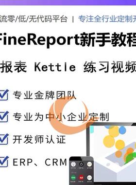 帆软报表finereport视频教程报表开发教程kettle新手sql视频教程