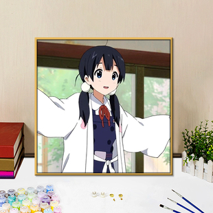 玉子市场数字油画diy填色卡通动漫丙烯画手工定制手绘油彩画挂画