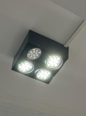 四头无主射灯led3w7w12w孔灯豆胆灯Acob背景墙灯天花方形应急灯盘