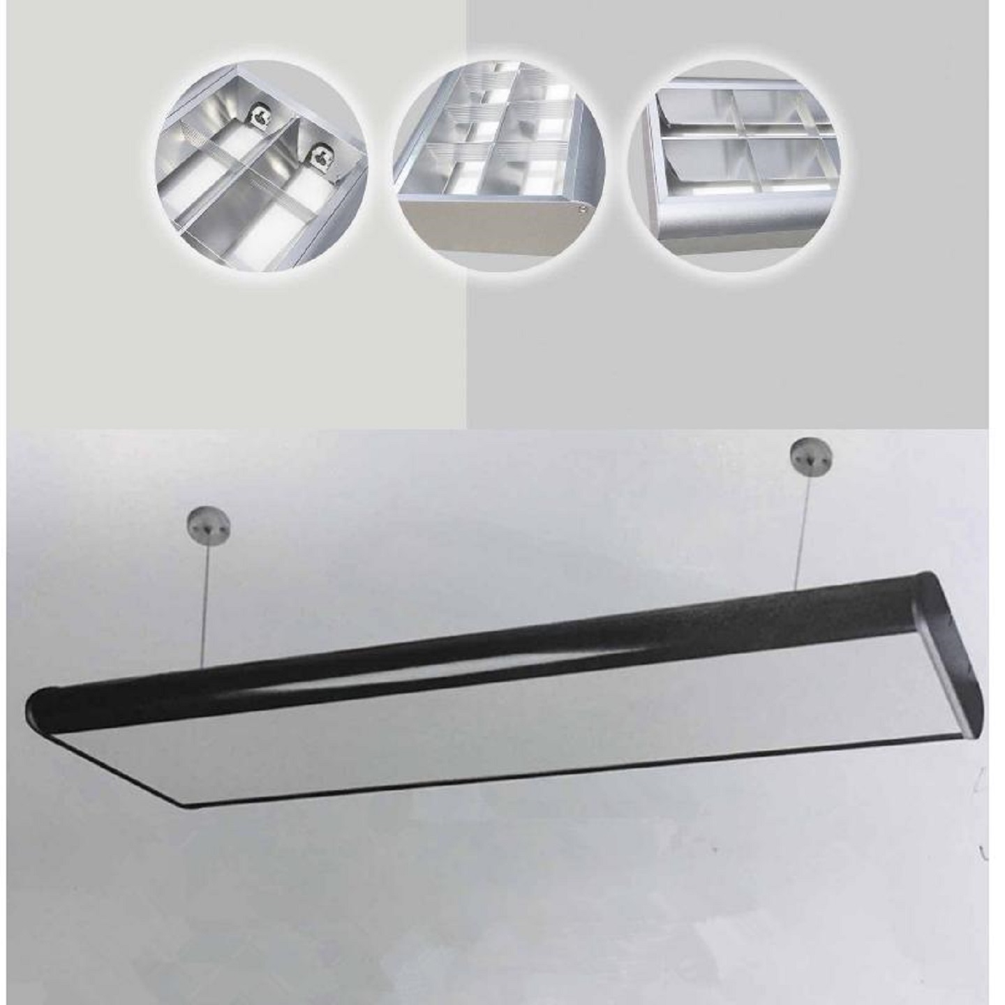 办公照明t8t5长条圆角灯盘方形led嵌入应急防爆灯600格栅灯带电源