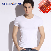 圆领打底衫 兄华内衣男款 夏 纯棉背心男士 加大码 短袖 T恤莫代尔汗衫