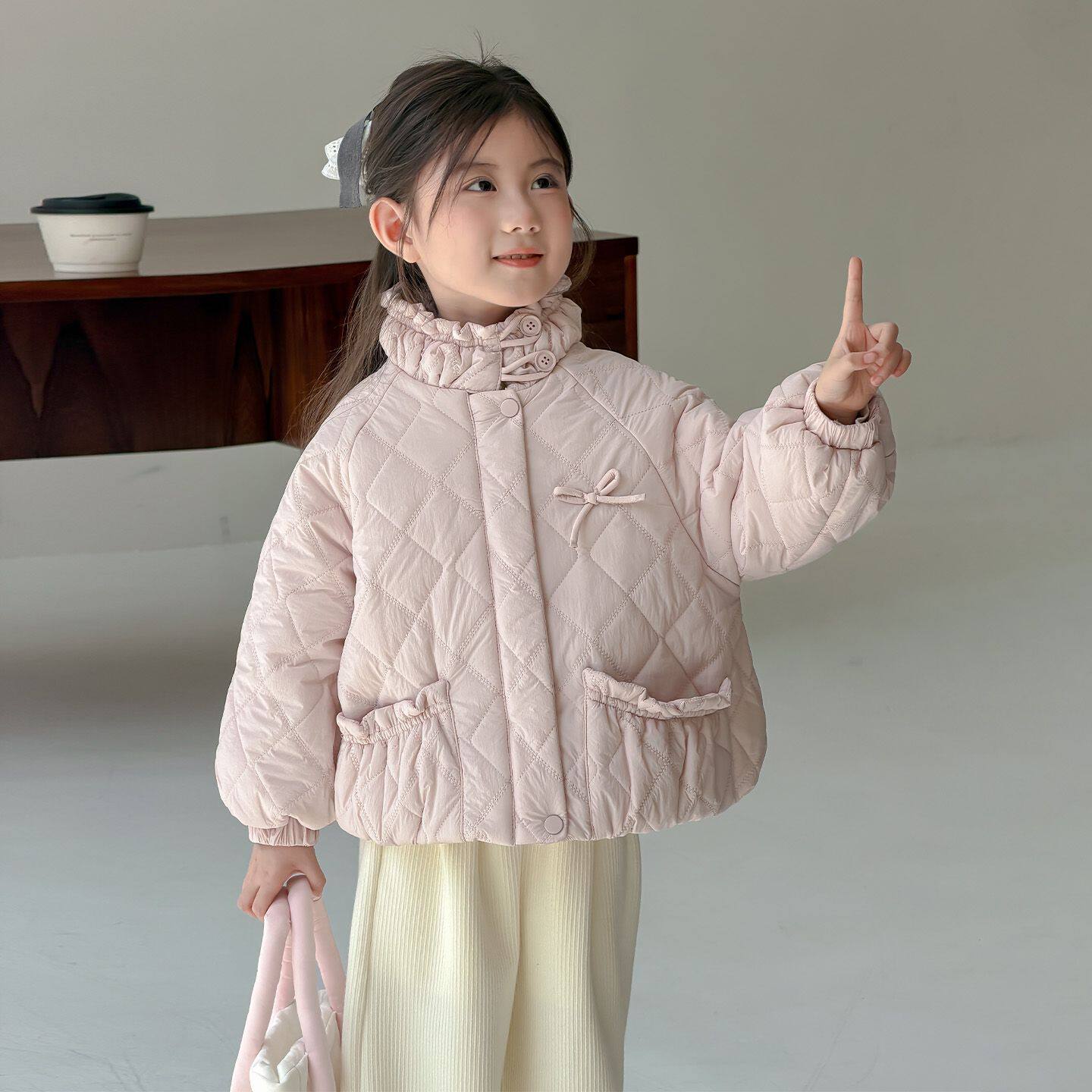 女童棉服2026新款洋中小童夹棉加厚上衣儿童冬装棉袄女孩百搭外套