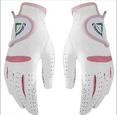 高尔夫女士手套 透气防滑耐磨皮面料高球手套GOLF手套/双