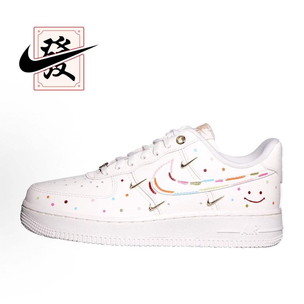 【定制球鞋】欣亮体育 Air Force 1 糖果笑脸 时尚 板鞋 女款