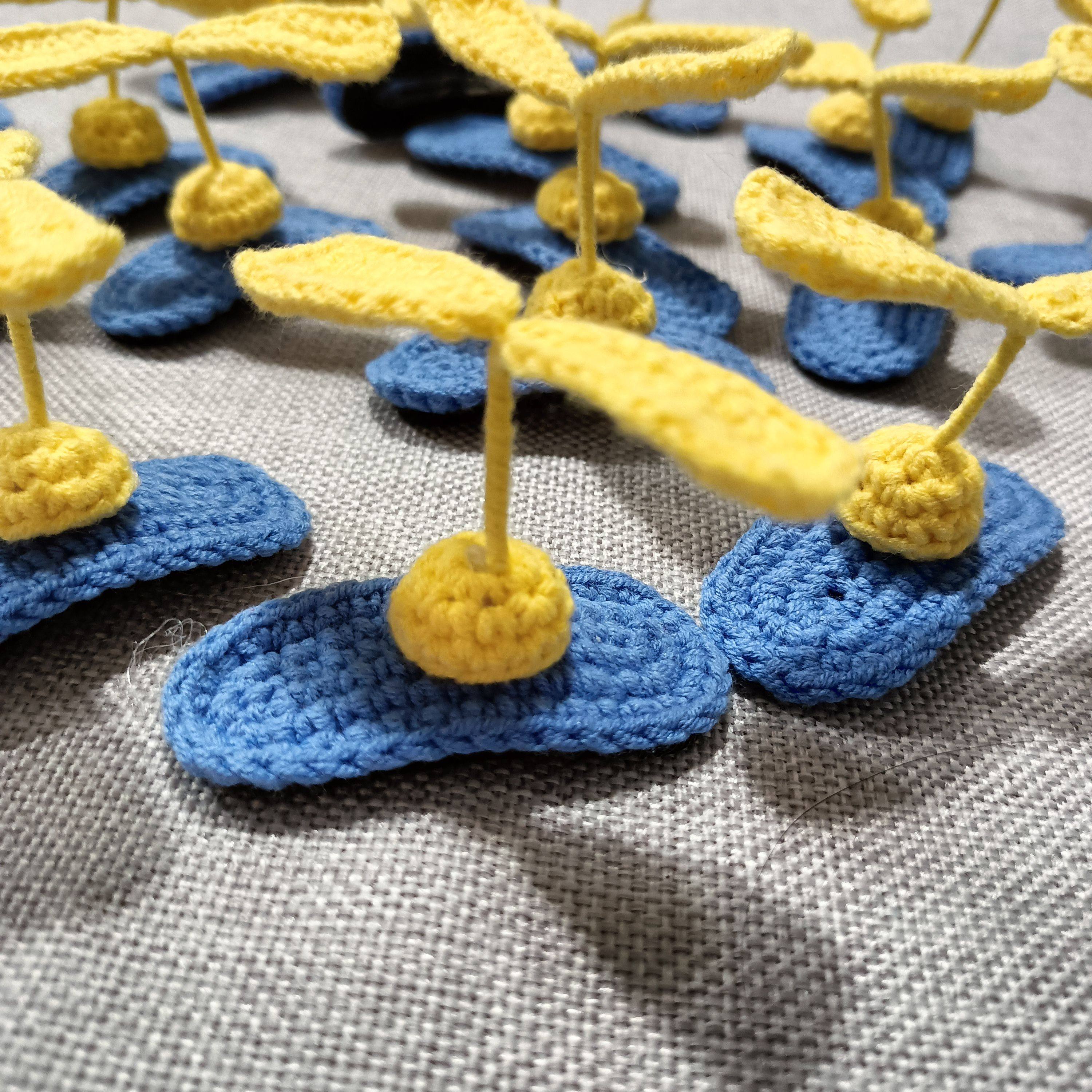 满28元包邮手工编织毛线会转动的竹蜻蜓发夹头饰少女心侧边卡子女