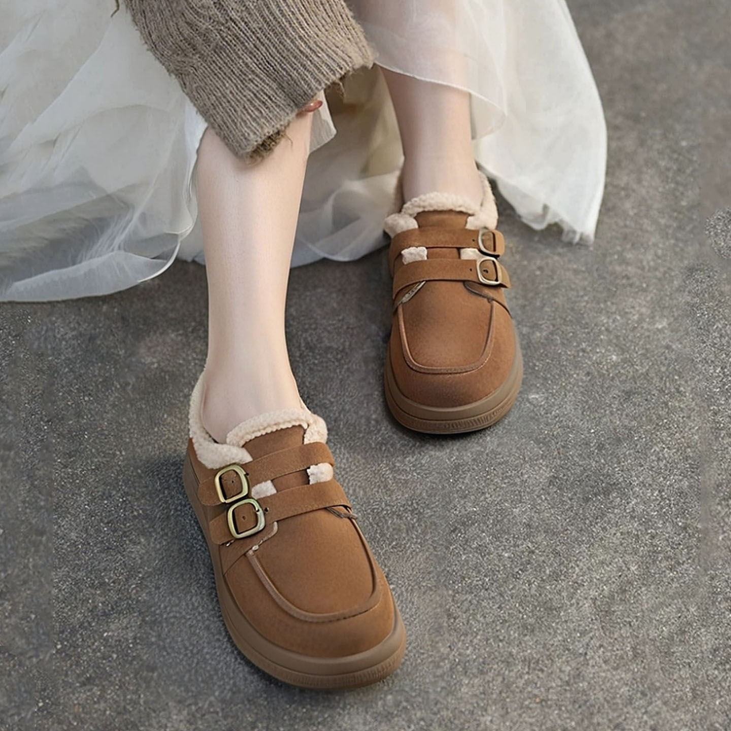 原创设计真皮时尚休闲勃肯棉鞋