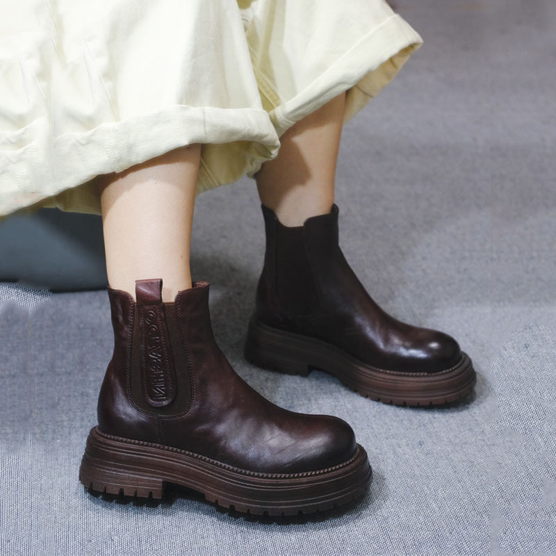 头层牛皮时尚休闲舒适切尔西短靴