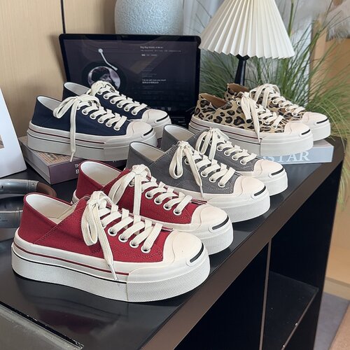 厚底增高两穿帆布鞋女鞋板鞋