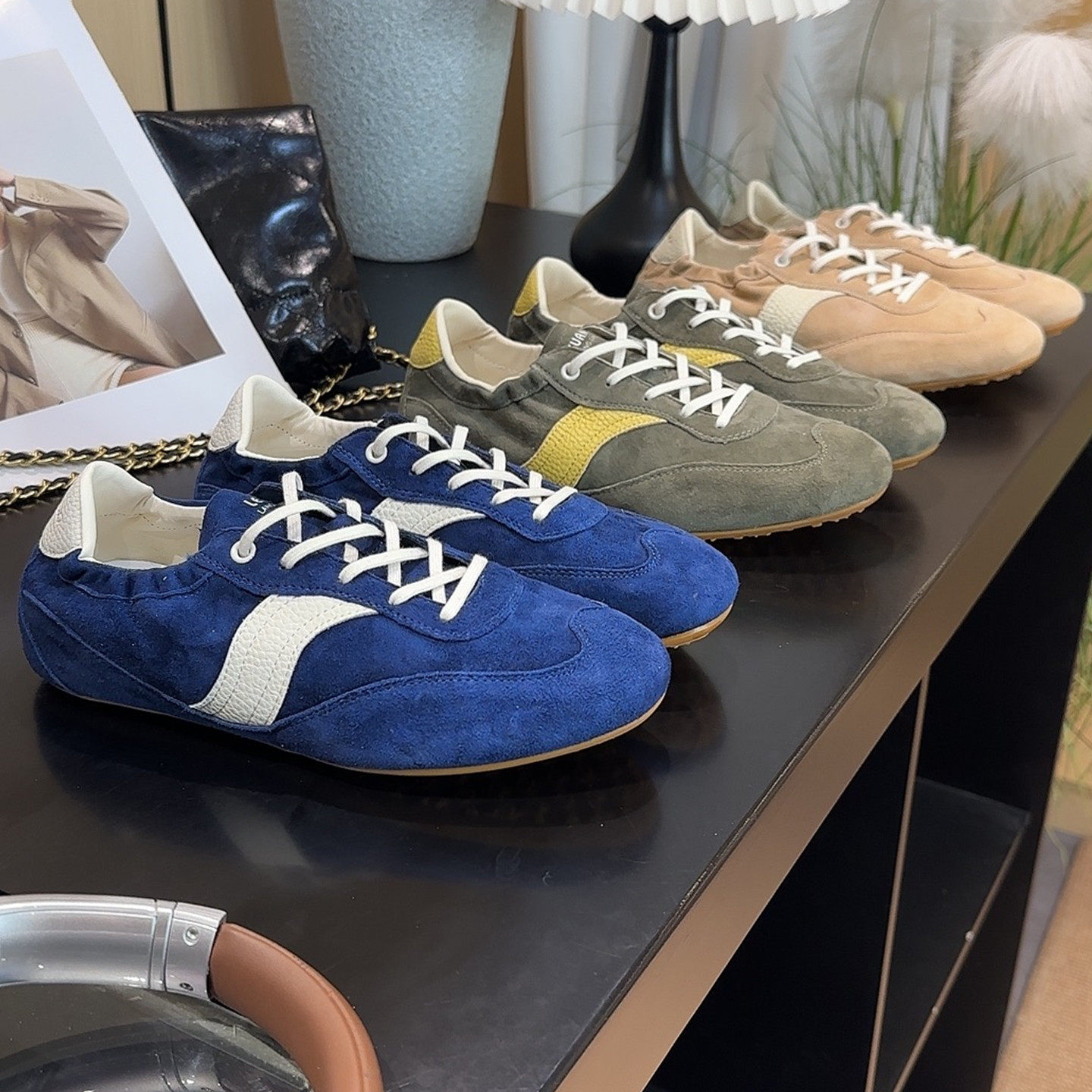 内增高牛皮德训鞋女时尚百搭软底软面2026春季新款运动休闲女鞋子,女鞋,德训鞋,淘宝优惠券,粉丝福利购,淘宝优惠卷