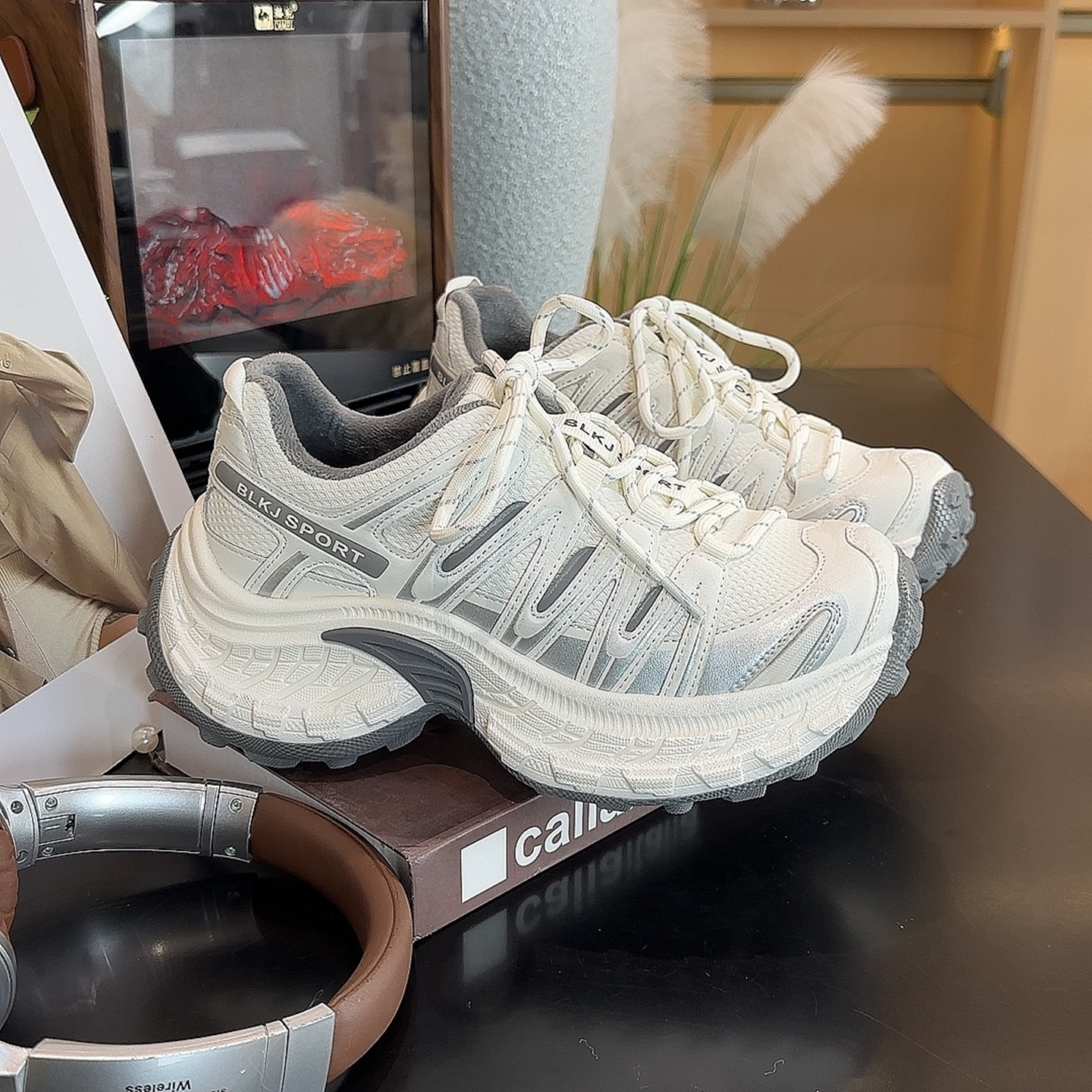 冬季加绒老爹鞋女厚底增高棉鞋