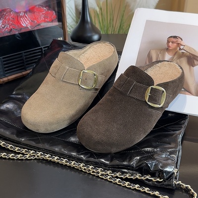 冬季加绒勃肯鞋半拖2025新款