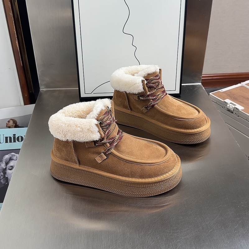 棉靴冬季短靴系带雪地靴