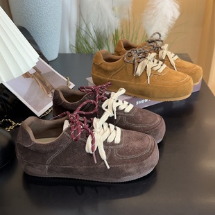 德训鞋 勃肯鞋 女秋冬款 软底圆头内增高休闲运动女鞋 女 2025新款 冬季