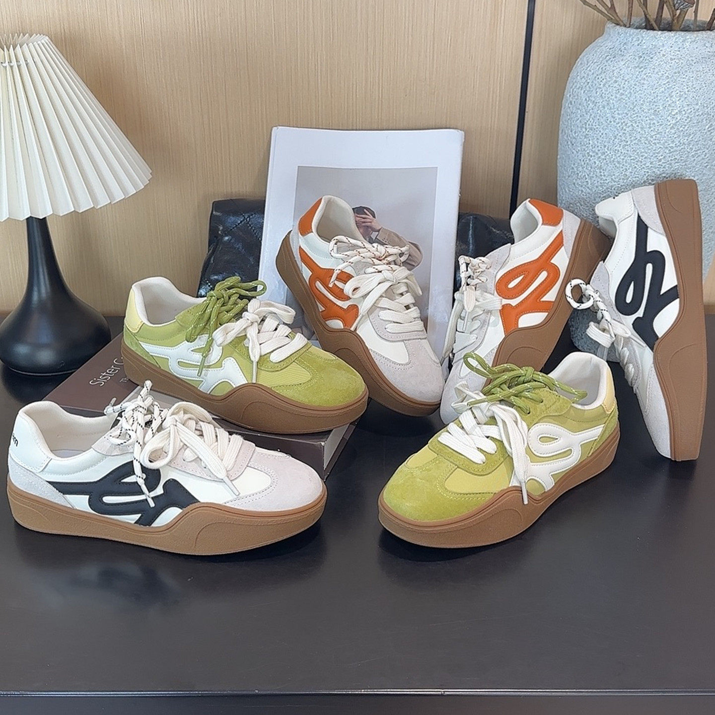 真皮百搭德训鞋女小白鞋2026春季新款厚底防滑运动休闲女鞋子板鞋,女鞋,德训鞋,淘宝优惠券,粉丝福利购,淘宝优惠卷