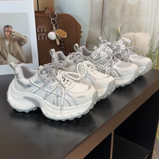 厚底防滑运动休闲鞋 6cm小个子增高老爹鞋 新款 显脚小2026春季 女款