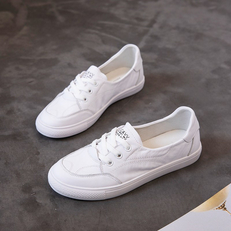 CCVV Shallow mouth White shoes Spring Versatile genuine leather ventilation Flat bottom cowhide skate shoes leisure time Single shoes summerin the Women's Shoes, Low shoes  category - from Buy2taobao.com to provide professional Taobao agent buy service