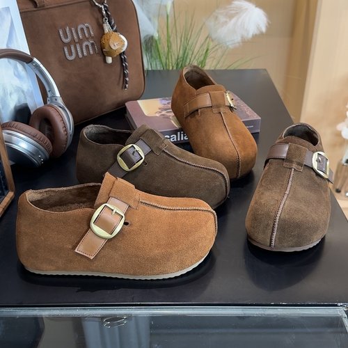 冬季加绒勃肯鞋内增高加绒厚底