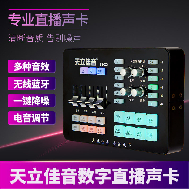 天立佳音网红直播声卡 TL-XS 直播K歌设备 录音棚录歌 送3米耳机