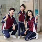 春秋校服套装 学院风小学生初中高中生班服运动会幼儿园园服两件套