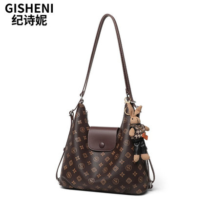 Gisheni/纪诗妮包包夏季女包单肩包老花包斜挎包轻奢高级感双肩背