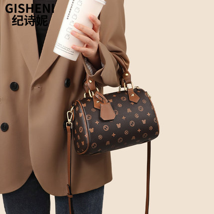 Gisheni/纪诗妮包包女式女包单肩斜挎包大容量波士顿手提包枕头包