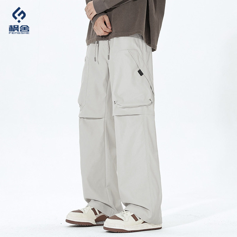 男装 2026潮流休闲时尚直筒仿棉面料男裤子美式阔腿长裤