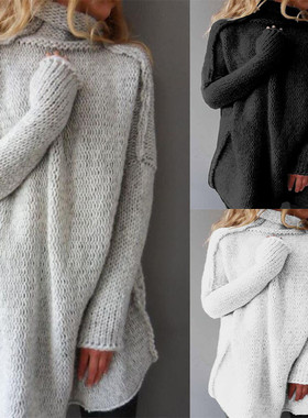 2026热卖欧美爆款亚马逊新款毛衣堆堆领毛衣三针工艺长袖现货毛衫