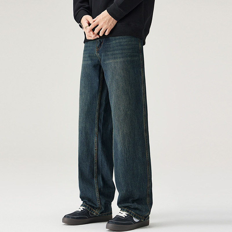 Blaze/复古宽松直筒CleanFit牛仔裤男士2025秋冬阔腿长裤