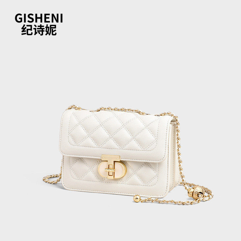 Gisheni/纪诗妮包包女士2026新款夏季真皮女包斜挎包链条高级感单