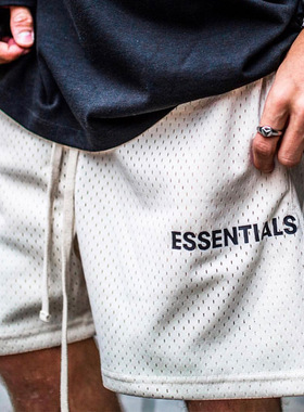 肌肉运动兄弟健身短裤男FOG Essentials复线网眼双层速干五分裤子