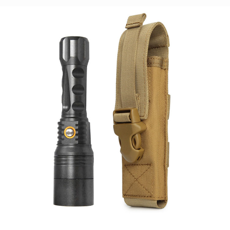 户外战术手电筒腰挂套男多功能耐磨迷彩快拔套军迷molle副包收纳