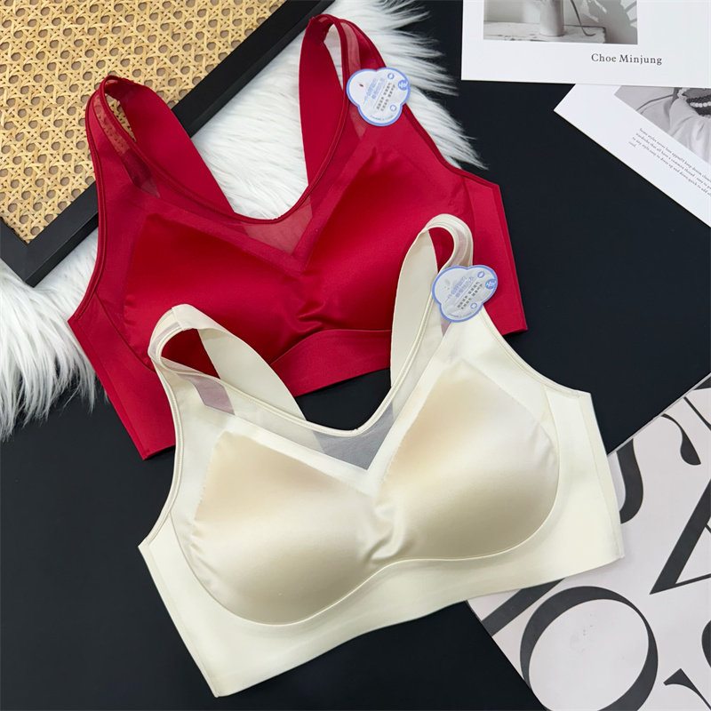 法式秋高级缎面文胸网纱贵妇防走光无痕大胸显小无钢圈收副乳内衣,女士内衣/男士内衣/家居服,文胸,淘宝优惠券,粉丝福利购,淘宝优惠卷