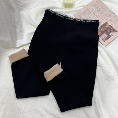加厚高腰紧身黑色大弹力打底裤女