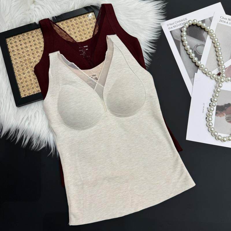 简约秋冬季半固定杯羊毛蚕丝速热恒温保暖背心带胸垫修身打底内衣,女士内衣/男士内衣/家居服,保暖背心,淘宝优惠券,粉丝福利购,淘宝优惠卷