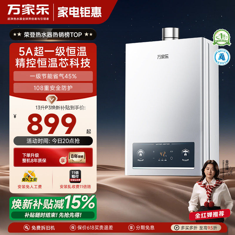 政府补贴万家乐恒温王燃气热水器天然气煤气液化气家用洗澡恒温P3