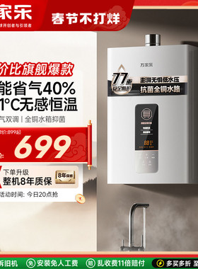 万家乐恒温王燃气热水器天然气液化气家用洗澡16LP3煤气款13升DP1