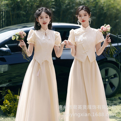 新中式伴娘服礼服2025夏季新款小个子高级感平时可穿姐妹团伴娘