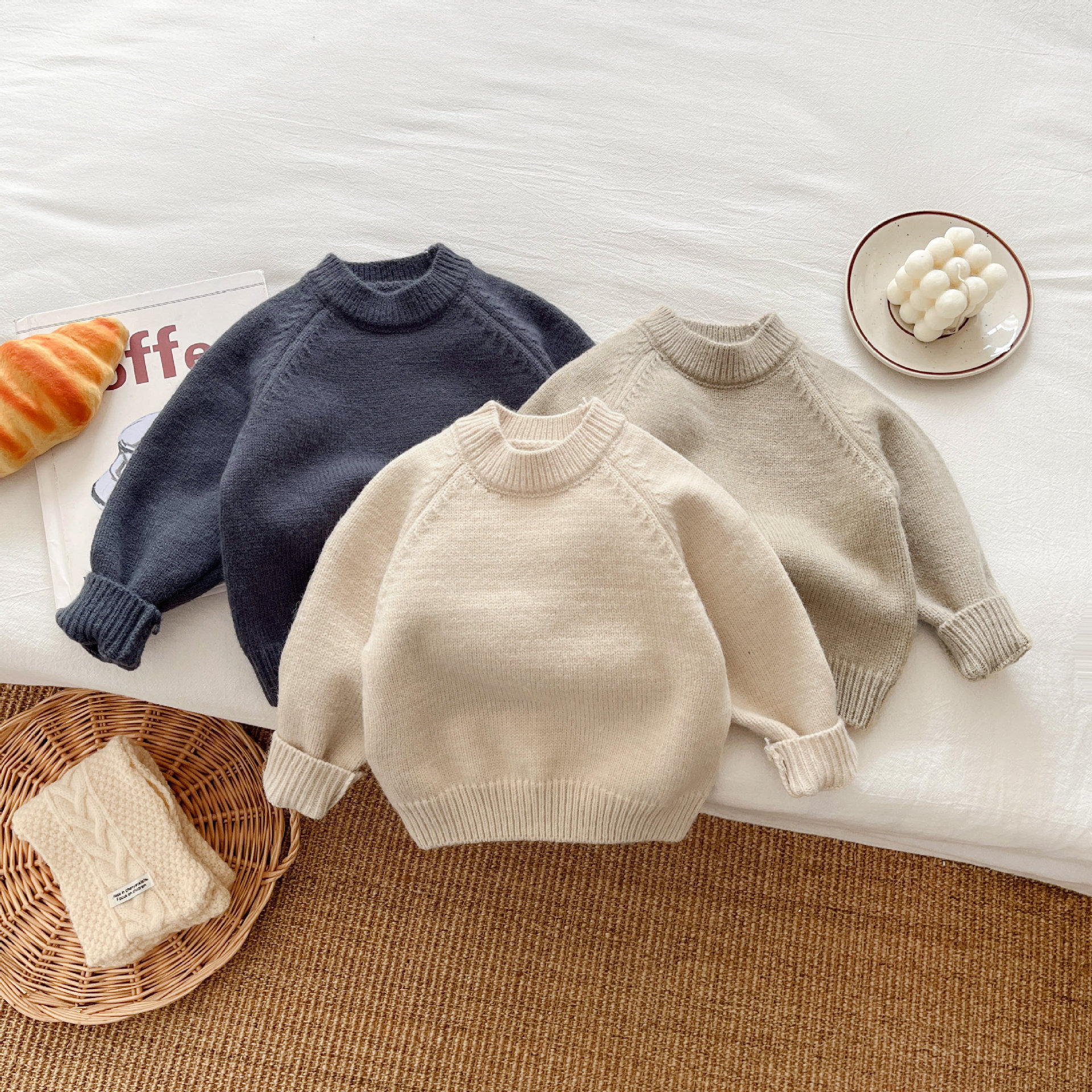 男女童毛衣冬季宝宝儿童针织衫秋冬款洋气小男孩打底百搭套头上衣