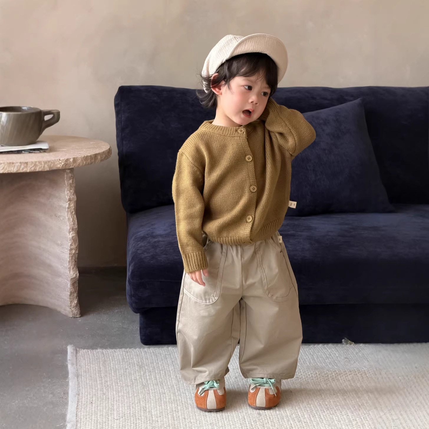 儿童衣服韩版春装宝宝2026春装童装儿童套装男童针织外套休闲裤