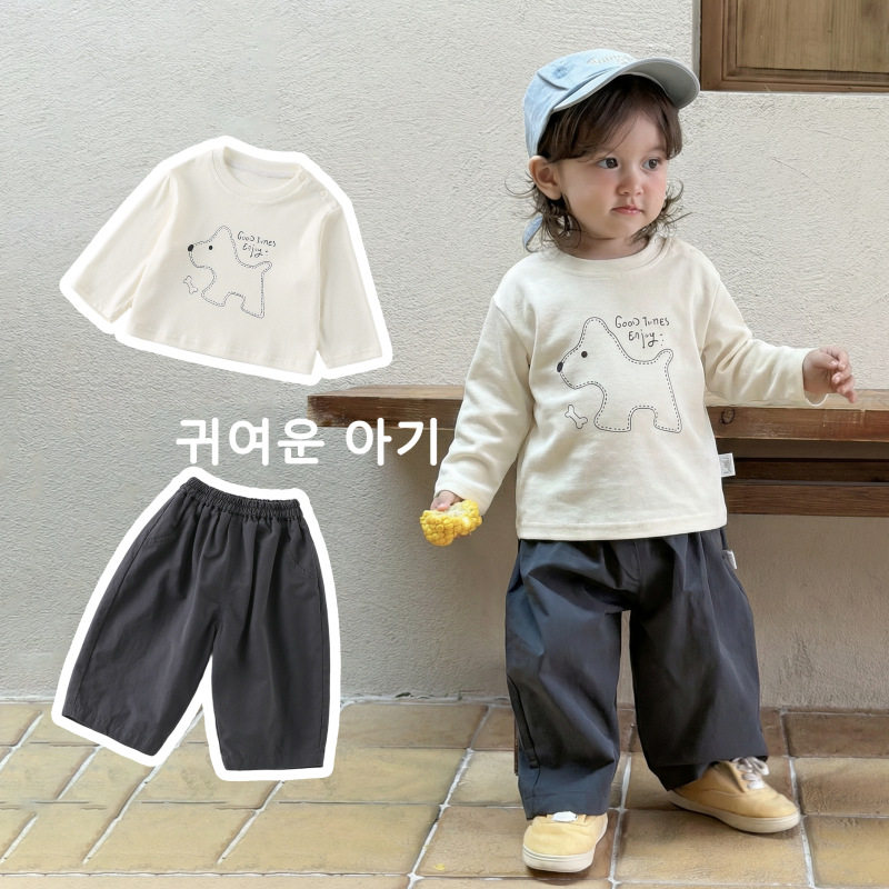 春款韩版男宝宝衣服春天外出套装春季儿童百搭上衣休闲裤两件套装